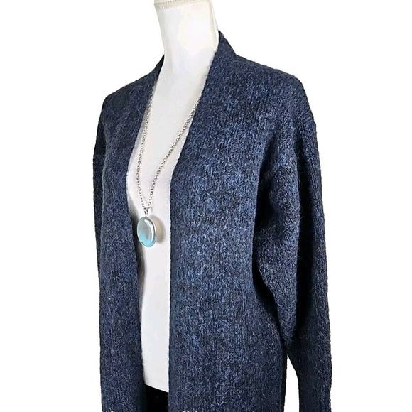 ZARA ~Woman XS-S~ Navy Blue Knit Long Open Front Oversized Coatigan Sweater NWT. - Picture 10 of 10